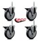 Service Caster 5 Inch Thermoplastic  Rubber Wheel Swivel 58 Inch Threaded Stem Caster Set with Brake SCC SCC-TS20S514-TPRB-PLB-58212-4 - alternate 2